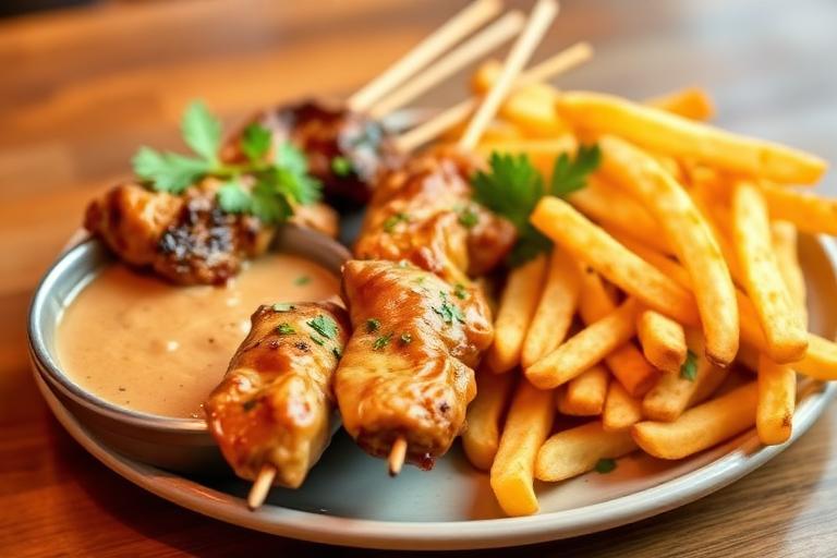 Kipsaté met friet